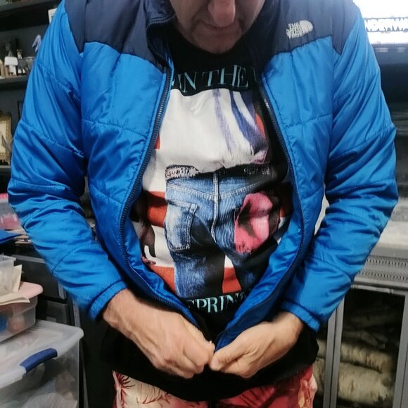 The North Face blue two-toned puffer coat / zip up jacket CHILDS!! XL - Picture 10 of 11